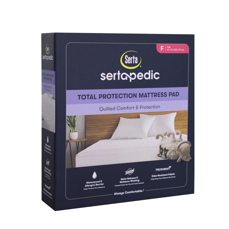 Full Size Waterproof Mattress Pad - Hypoallergenic & Microban Technology, Fits 18-Inch Mattresses - Blue