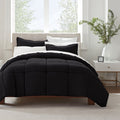 Serta Simply 2-Piece Black Twin XL Comforter Set - Antimicrobial & Easy Care