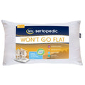 King Size Sertapedic Won't Go Flat Pillow - Supportive, Hypoallergenic, Cotton-Poly Blend