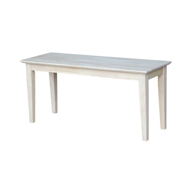 Shaker Style Bench - Unfinished Solid Parawood 39"