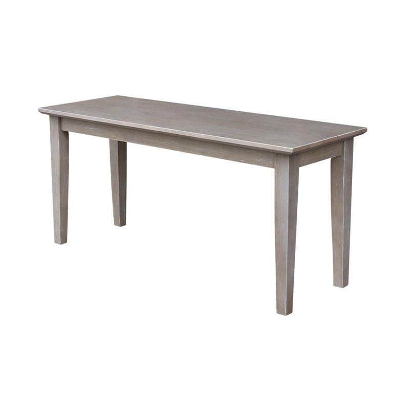 Shaker Style Bench - Washed Gray Taupe - Solid Parawood