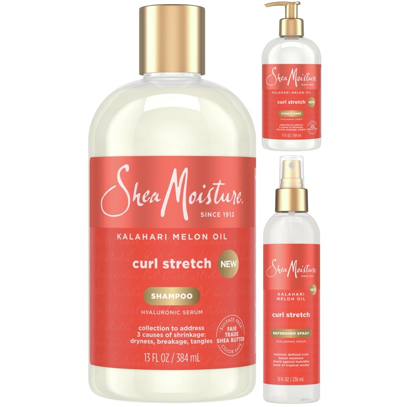 Curl Stretch Shampoo & Conditioner Set with Hydrating Spray