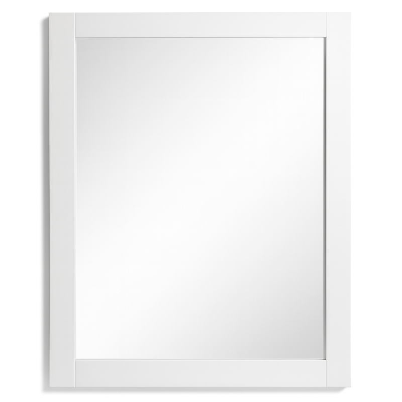24-Inch White Wall Mounted Bathroom Vanity Mirror - Rectangular Design - Variation: 24 x 30