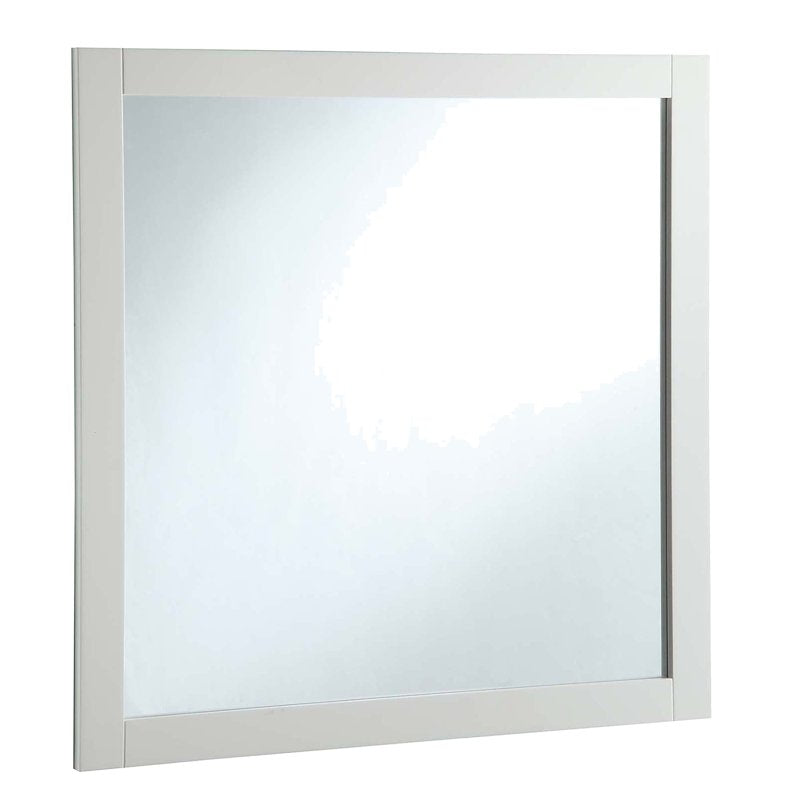 White Rectangular Wall Accent Mirror - 30 x 30 Inches, Farmhouse & Modern Decor