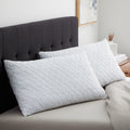 Queen Shredded Memory Foam Pillow 2 Pack - Supportive Hypoallergenic Bed Pillows