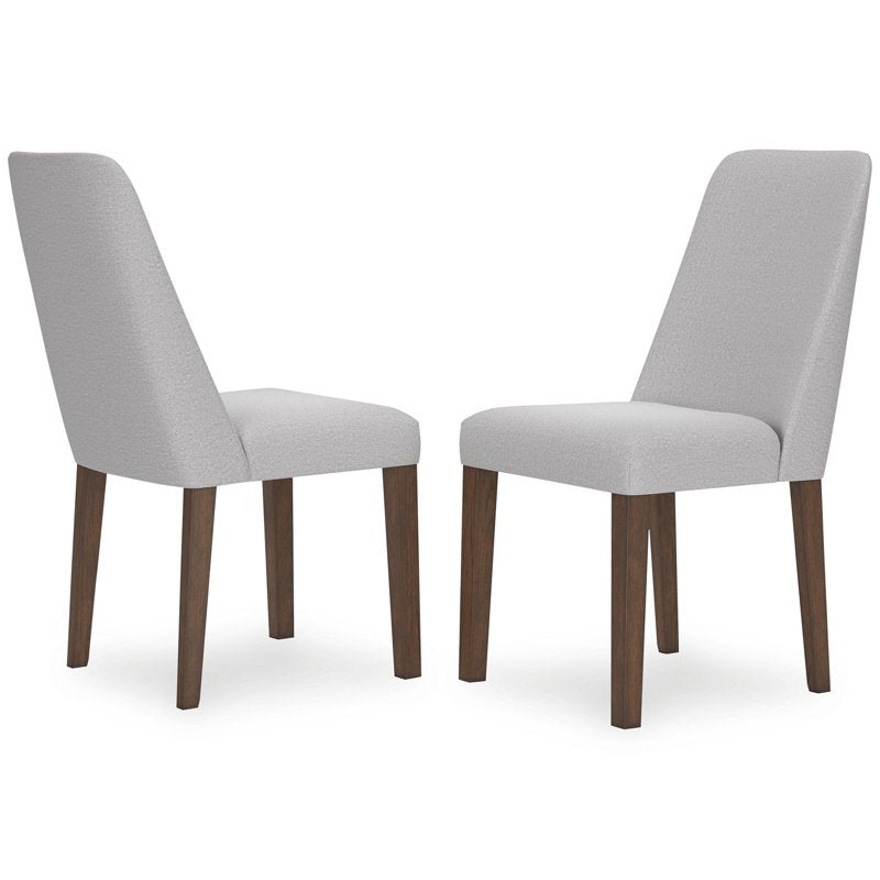 Contemporary Upholstered Side Chair Set of 2 - Cream & Brown