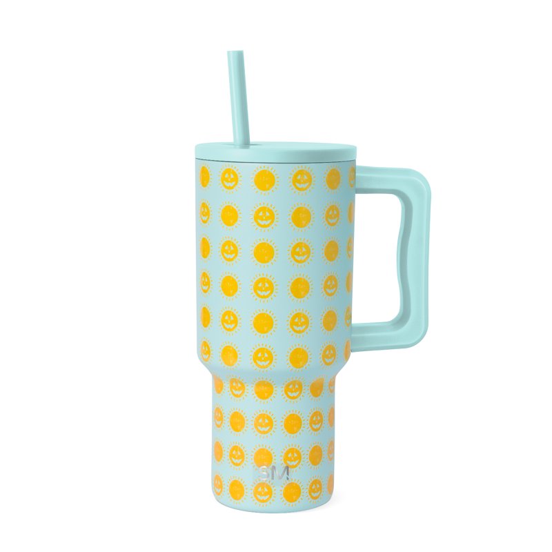 Insulated Stainless Steel Trek Tumbler with Straw Lid - Poolside Pumpkin
