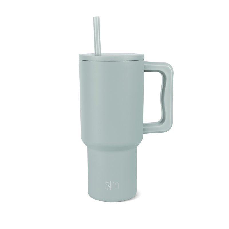 Insulated Stainless Steel Trek Tumbler with Straw Lid - Seaglass Sage