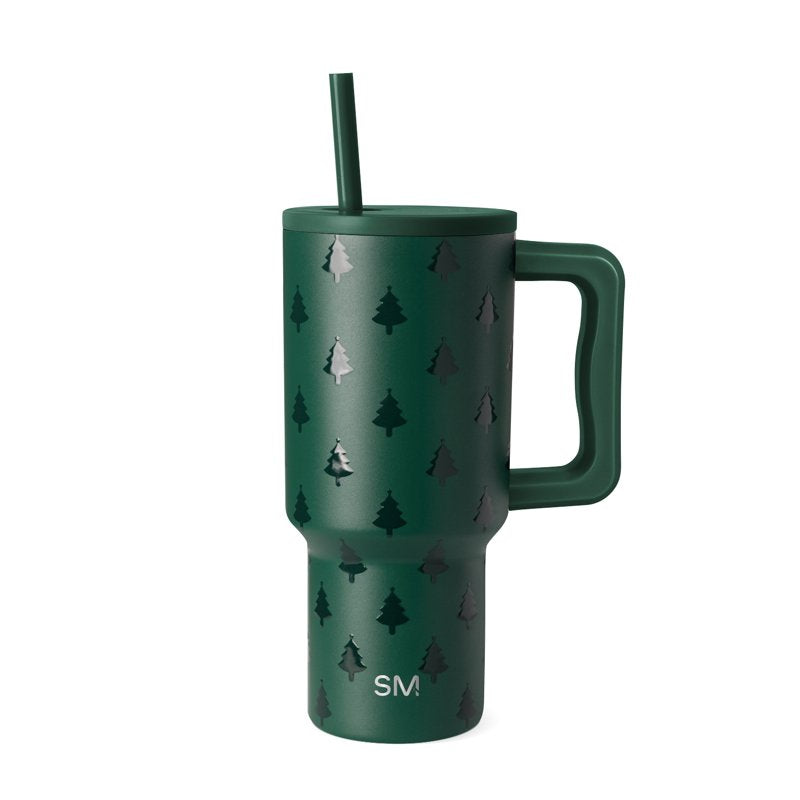 Insulated Stainless Steel Trek Tumbler 30 oz with Straw Lid - Winter Forest