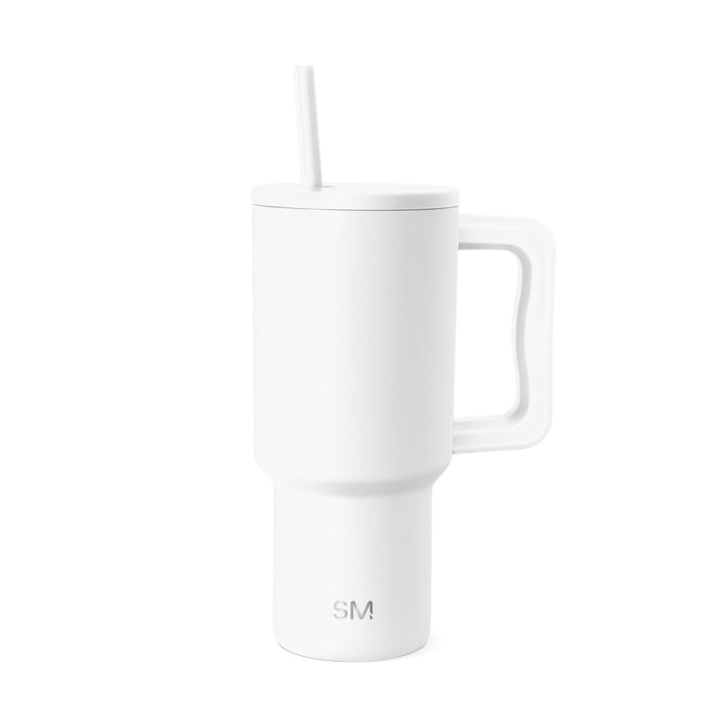 Insulated Stainless Steel Trek Tumbler with Straw Lid - Winter White