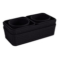 Simplify 6 Pack Multi-Size Plastic Storage Baskets - Black Variation