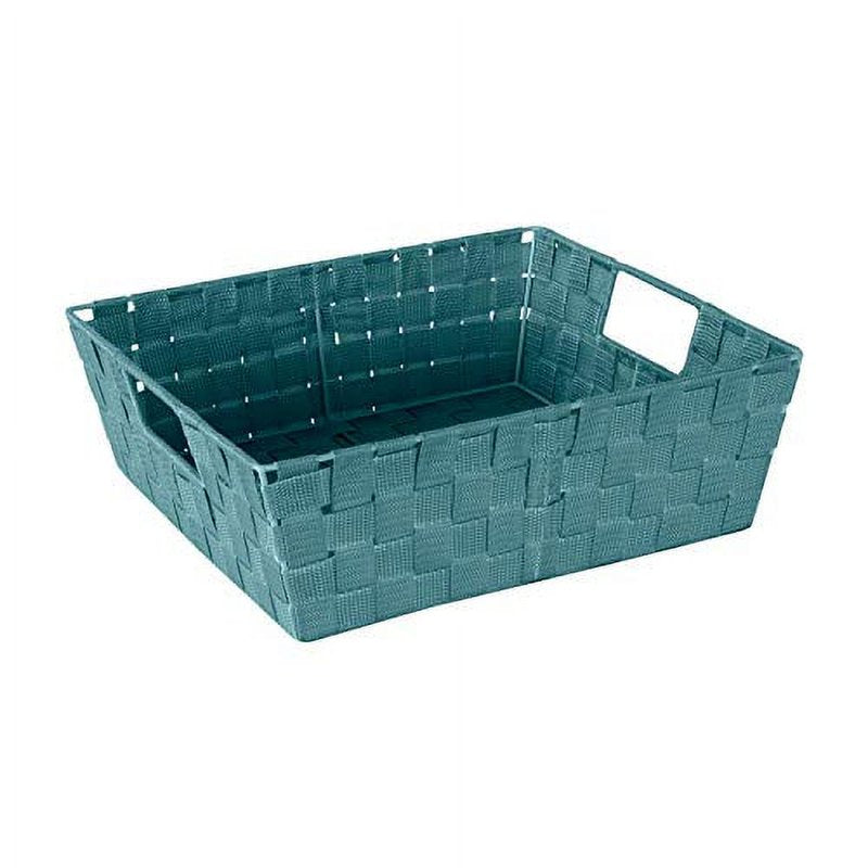 Large Sapphire Woven Storage Shelf Bin - Simplify Woven Shelf Organizer