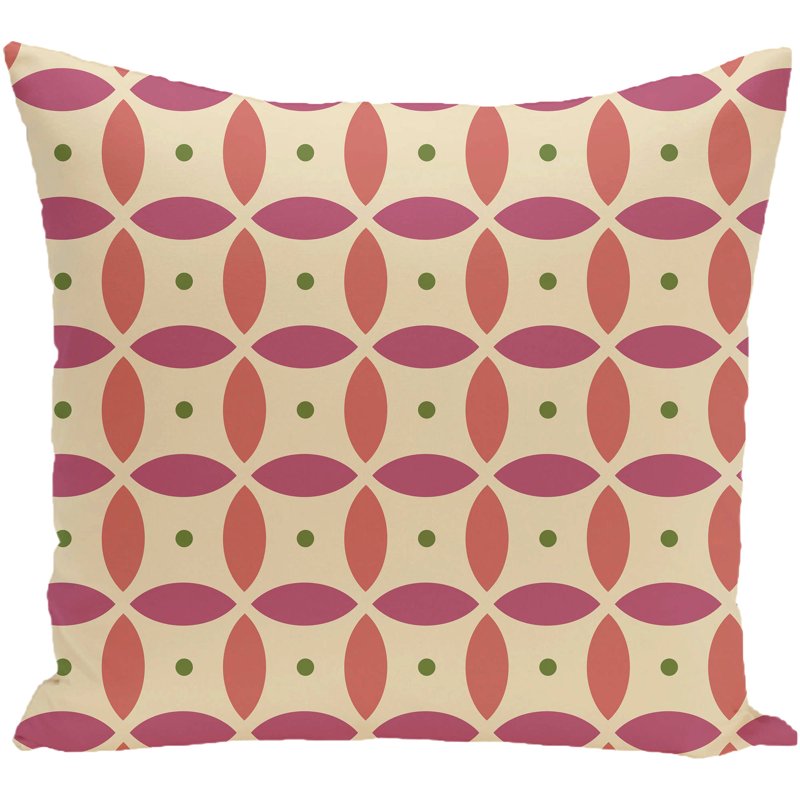 Simply Daisy 16x16 Yellow Geometric Beach Ball Outdoor Pillow