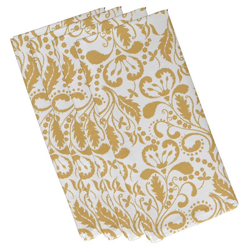 Aurora Floral Print Napkin Set - Gold - 19" x 19" (Set of 4)