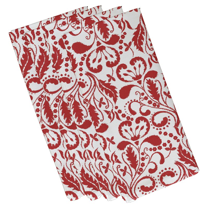 Aurora Floral Print Napkins - Set of 4 - Orange