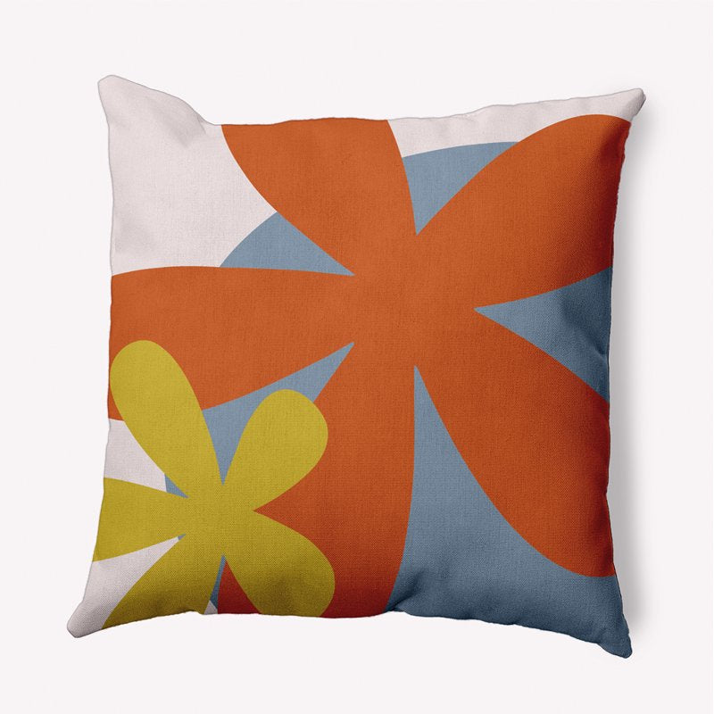 Perfect Orange Square Indoor Pillow - Bold Flower Design, 20-Inch Cushion for Sofa & Bed - Variation of THIS listing