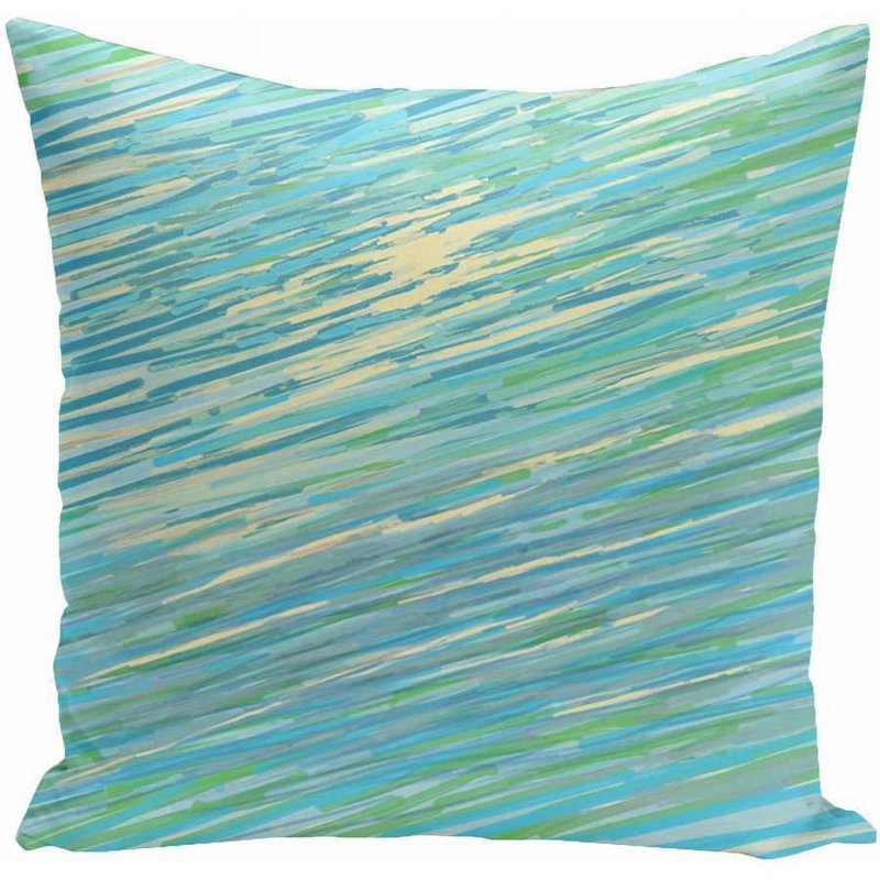 Decorative Throw Pillow - Coastal Print 16x16 Inches - Faux Down Cushion with Cover - Variation of THIS listing