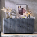 66" Curved Kitchen Sideboard Cabinet - Modern Buffet - Grey