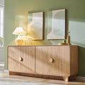 70'' Large Modern Buffet Cabinet with Storage - Natural