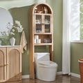 SinCiDo Arched Over Toilet Storage Cabinet - Natural Bathroom Shelf with Adjustable Shelf