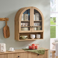 Arched Wall Cabinet with Adjustable Shelves & Glass Doors