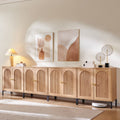 Wooden Buffet Cabinet with Adjustable Shelf - Natural, 4 Pack
