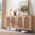 Wooden Buffet Cabinet with Adjustable Shelf - Natural, 2 Pack