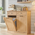 Double Tilt Out Trash Can Cabinet - 20 Gallon - Natural