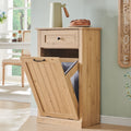 Tilt Out Trash Can Cabinet - 10 Gallon Farmhouse Style - Natural