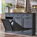 Triple Tilt Out Trash Can Cabinet - 20 Gallon Farmhouse Style - Grey