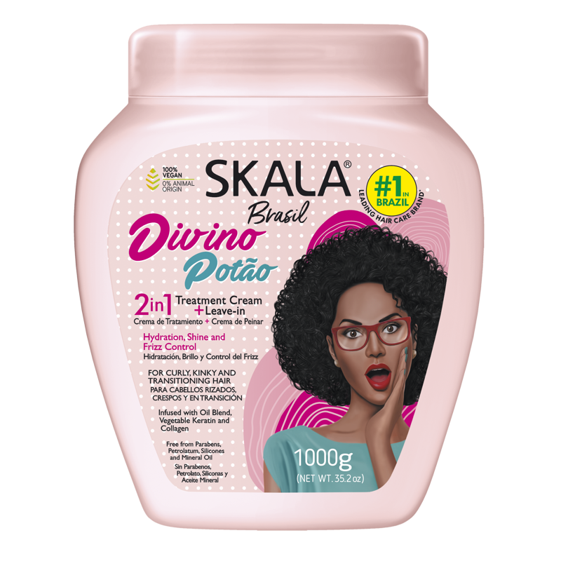 2-in-1 Hair Treatment Cream & Leave-In Conditioner for Curly Hair - 35.2 oz