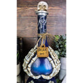 Decorative Skeleton Fingers and Skull Blue Potion Bottle - Halloween, Gothic Home Decor