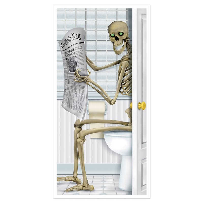Halloween Skeleton Restroom Door Cover 5ft x 30in Pack of 2