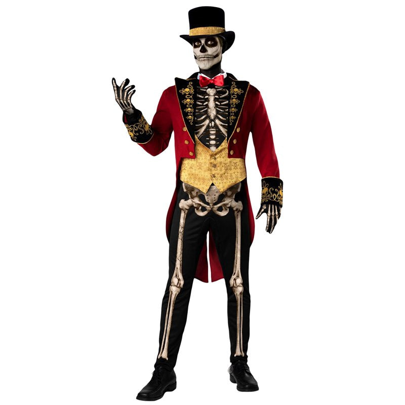 Skeleton Ringmaster Men's Costume S - Haunted Circus Themed Outfit