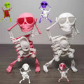 Wind-Up Skeleton Toy - Mechanical Dancing Halloween Decoration for Kids & Desk