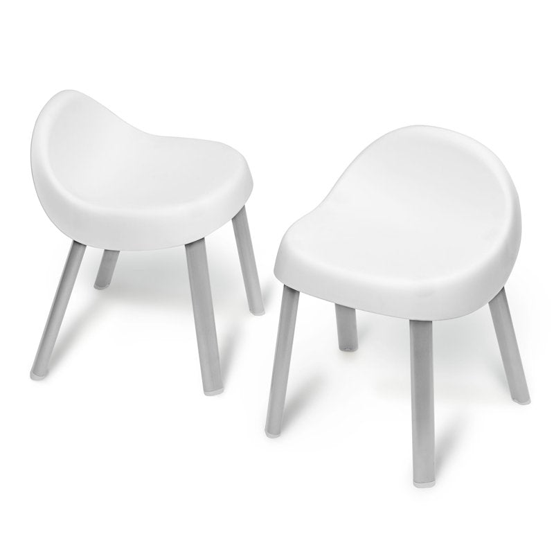 Kids Chair Set - Ergonomic Design with Metal Legs - White
