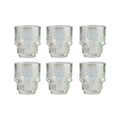 Luster Finish Skull Shot Glasses Set of 6 - 1.75oz Gothic Glassware