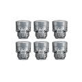 Skull Glass Shot Glasses Set of 6 - Smoke Finish, 1.75oz Gothic Barware