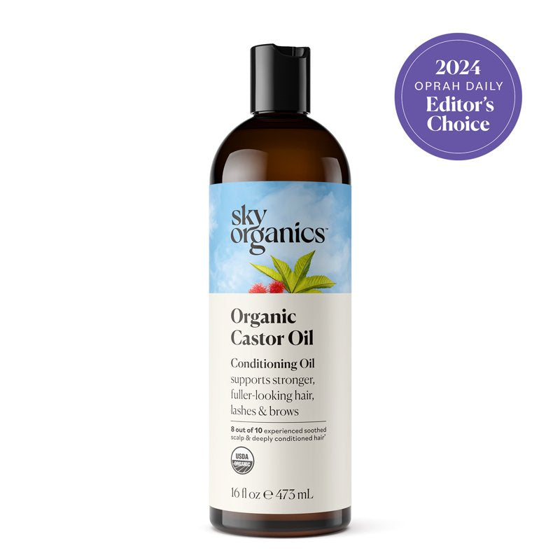 Organic Castor Oil - Nourishes Hair, Lashes & Skin, 16 fl oz