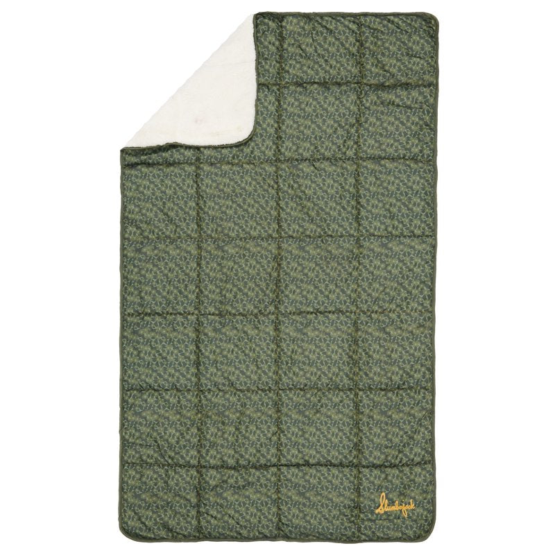 Insulated Indoor/Outdoor Throw Blanket - Sherpa Fleece, Green, 75 x 44 inches