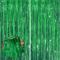 Green Foil Fringe Curtains 3-Pack - Party Decor for Events, Weddings, Birthdays