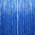 Blue Foil Fringe Curtain 3-Pack for Events - Birthday, Wedding, Party Decoration - Variation of 3