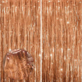 Rose Golden Blinking Light Bright Foil Fringe Curtain - 4 Pack for Events
