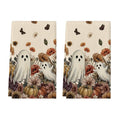 Halloween Pumpkin Butterfly Kitchen Towels Set of 2 - 18x26 Inch Seasonal Dish Hand Towels F