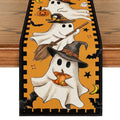 Halloween Table Runner Ghost Pumpkin 13x72 Inch - Indoor Outdoor Decor, Orange Variation H