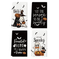 Sm:)e Seasonal Jack-O'-Lantern Ghost Halloween Kitchen Dish Towels Set of 4 - 18x26 Inches