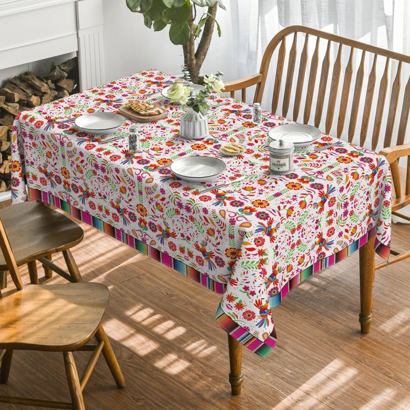 Halloween Fiesta Tablecloth 60x84 Inch Multi - Washable Party Cover for Celebrations
