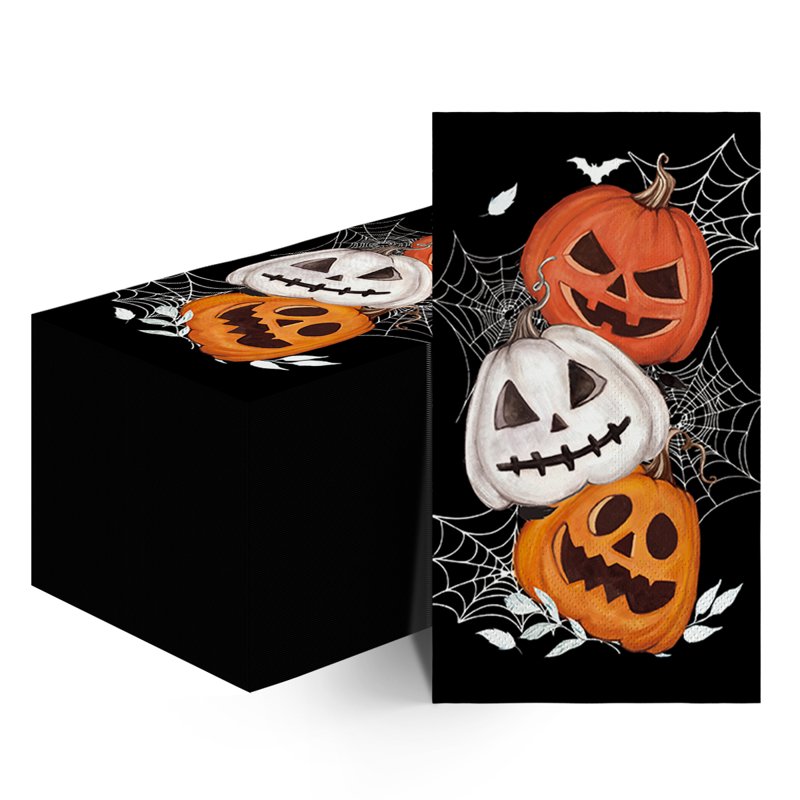 Halloween Jack-O'-Lantern Paper Napkins 100PCS - TypeK Variation