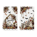 Ghost Pumpkin Eucalyptus Halloween Dish Towels Set of 2 - 18x26 Inch Seasonal Hand Towels