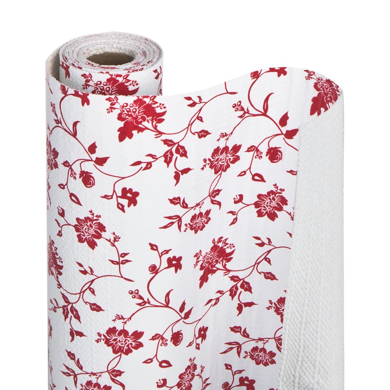 Bonded Grip Shelf Liner - 12 Inch x 10 Feet, Wisteria Red